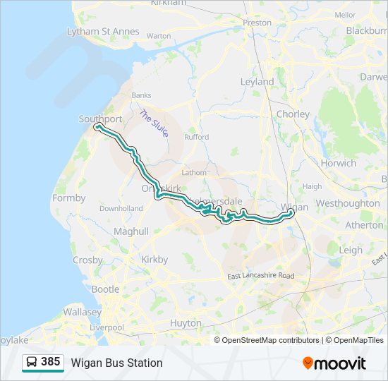 385 Bus Line Map