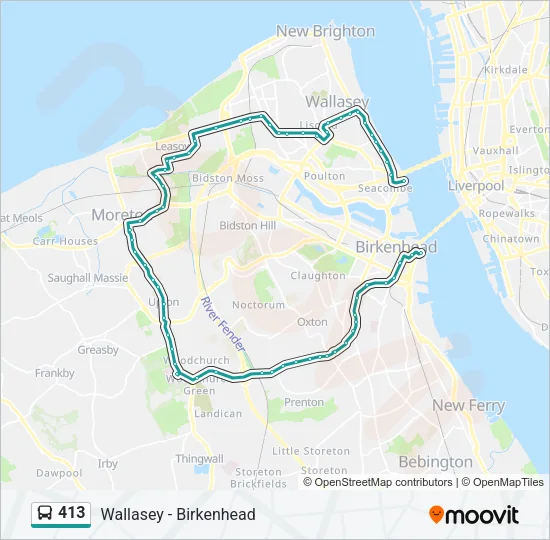 413 Bus Line Map