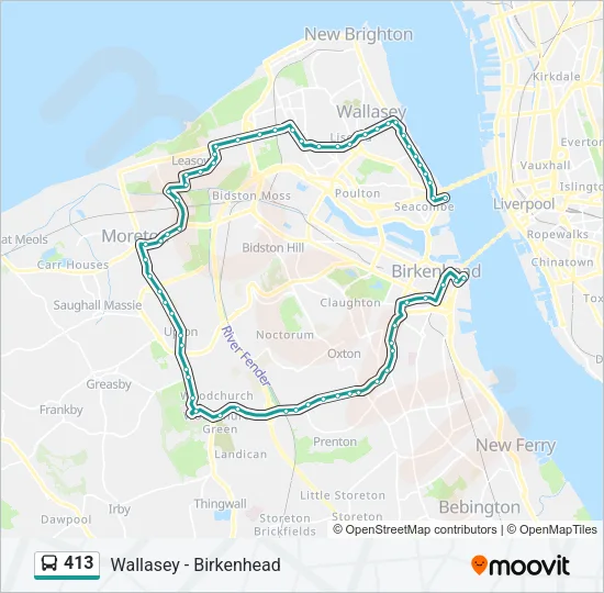 413 Bus Line Map