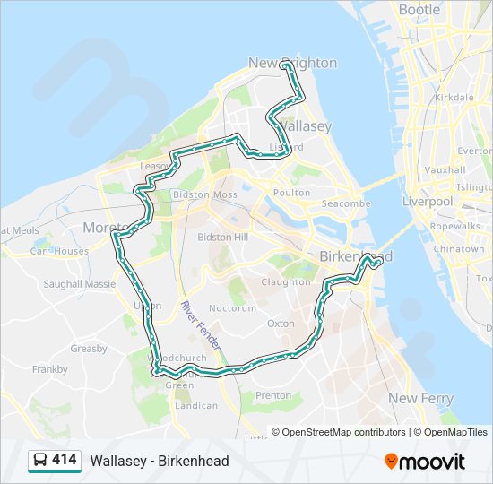 414 Bus Line Map