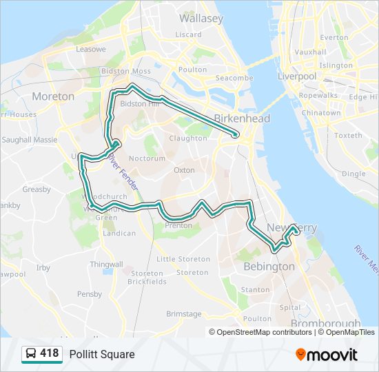 418 Bus Line Map