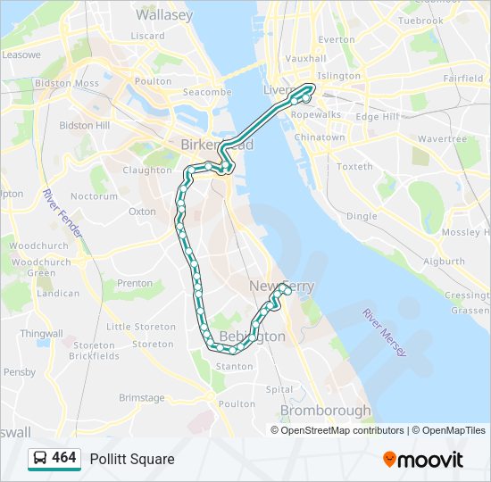 464 Bus Line Map