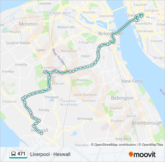 471 Bus Line Map