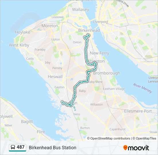 487 Bus Line Map