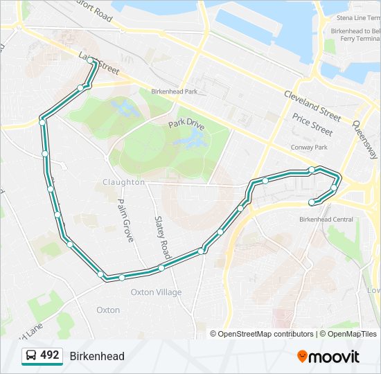 492 Bus Line Map