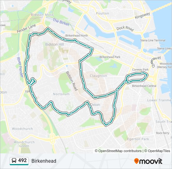 492 Bus Line Map