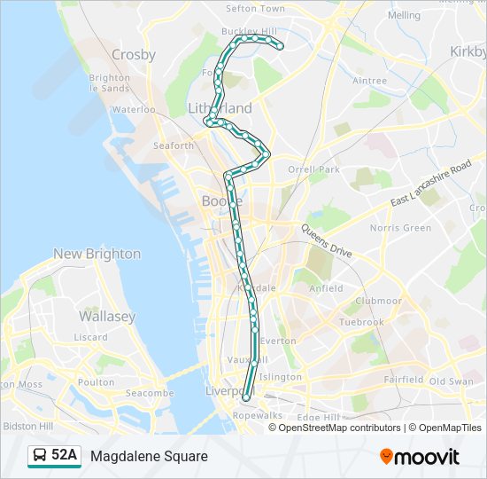 52A Bus Line Map