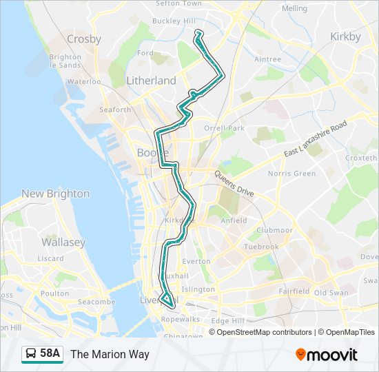 58A Bus Line Map