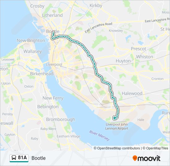 81A bus Line Map