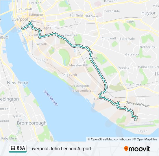 86A Bus Line Map