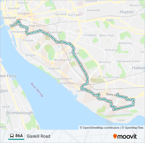 86A Bus Line Map