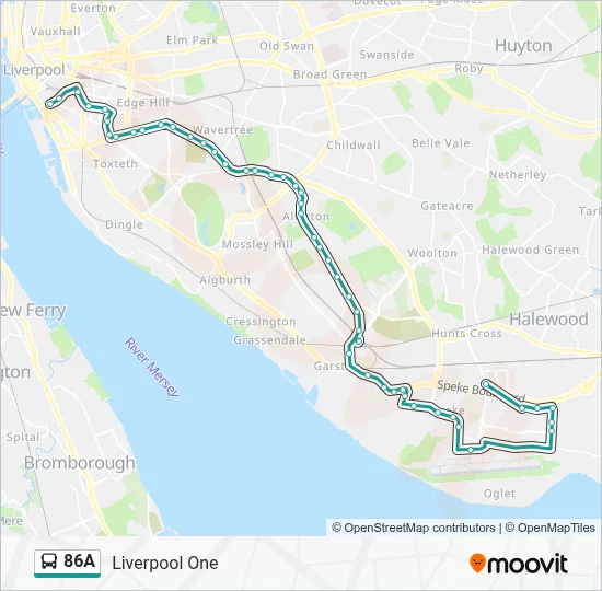 86A Route: Schedules, Stops & Maps - Liverpool One (Updated)