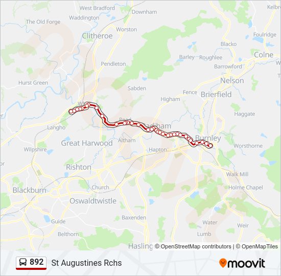 892 Bus Line Map