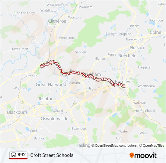 892 Bus Line Map