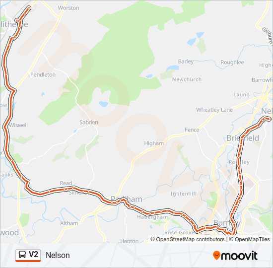 V2 bus Line Map