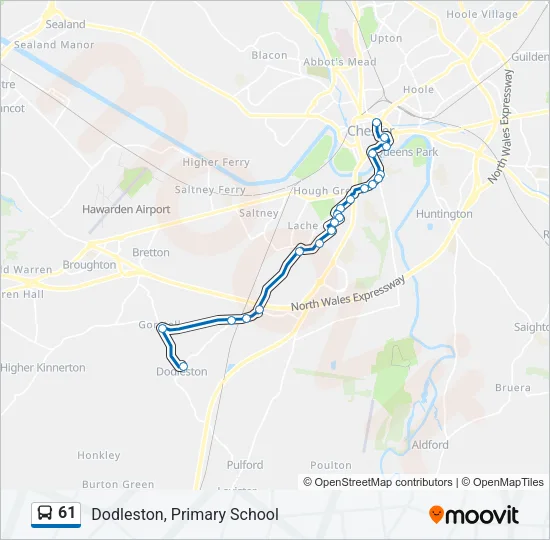 61 Bus Line Map
