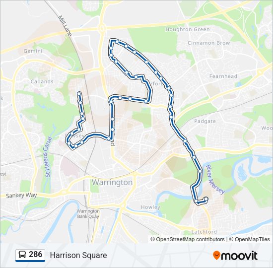 286 Bus Line Map