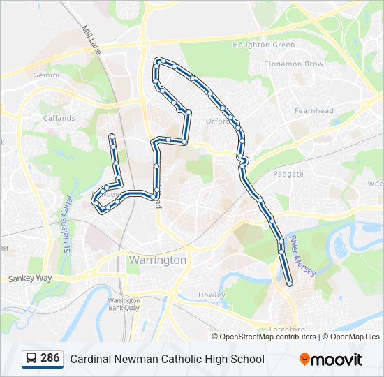 286 Bus Line Map
