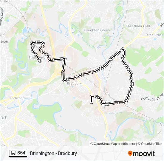 854 Route: Schedules, Stops & Maps - Harrytown High School (Updated)