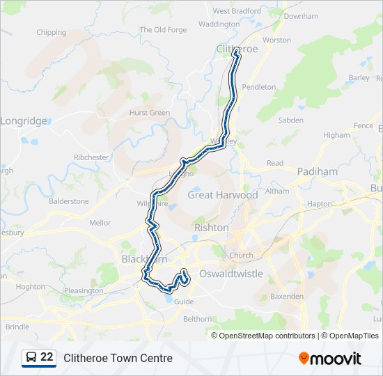22 Route Schedules, Stops & Maps Clitheroe Town Centre (Updated)