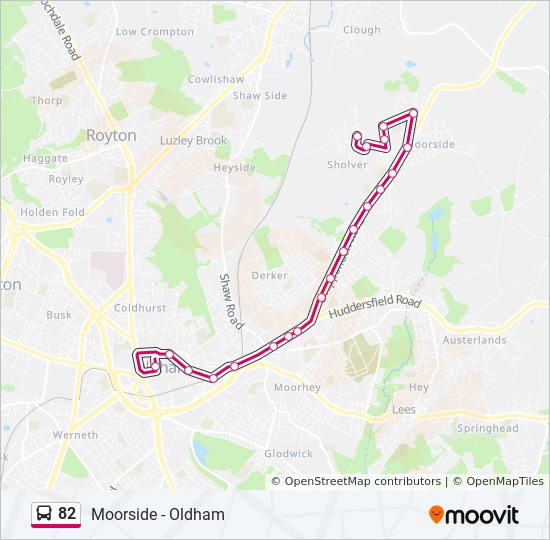 Bus 82 Route Map 82 Route: Schedules, Stops & Maps - Oldham (Updated)