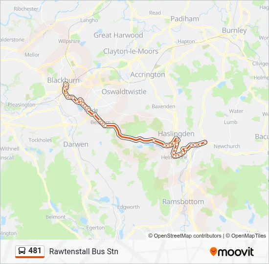 481 Route: Schedules, Stops & Maps - Rawtenstall Bus Stn (Updated)