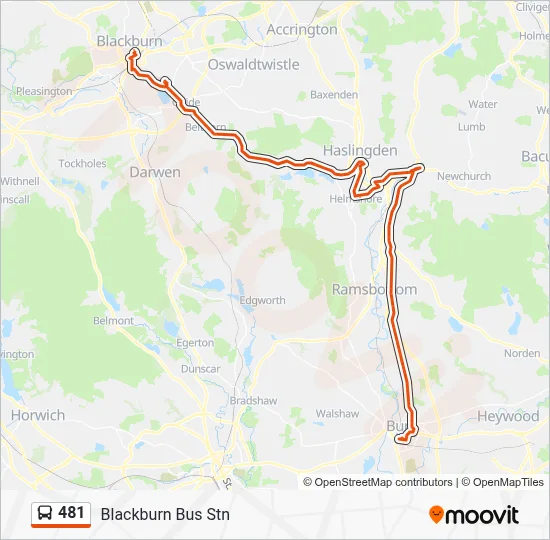 481 Route: Schedules, Stops & Maps - Blackburn Bus Stn (Updated)