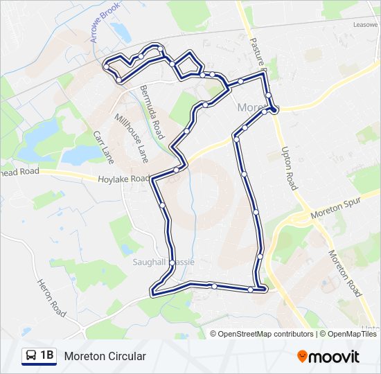 1B Bus Line Map