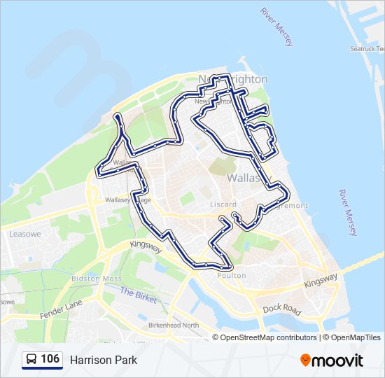 Bus 106 Route Map 106 Route: Schedules, Stops & Maps - Harrison Park (Updated)