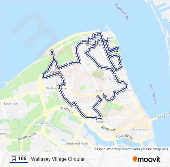 106 Route: Schedules, Stops & Maps - Wallasey Village Circular (Updated)