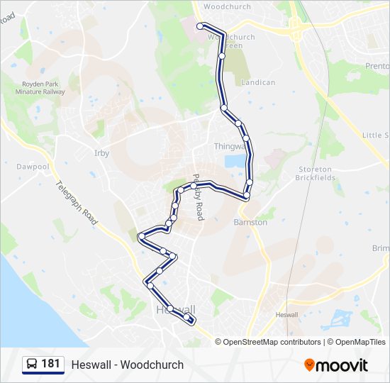 181 Route Schedules Stops Maps Heswall