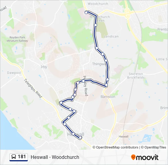 181 Route: Schedules, Stops & Maps - Heswall (Updated)