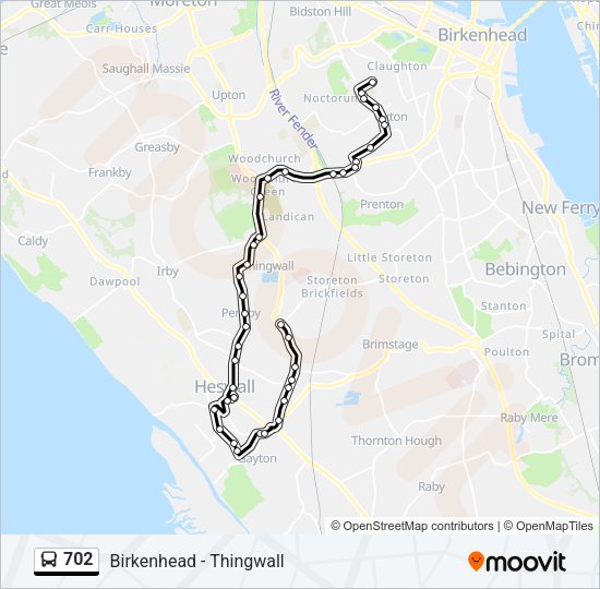 702 Bus Line Map