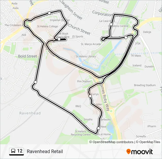12 Route: Schedules, Stops & Maps - Ravenhead Retail (Updated)