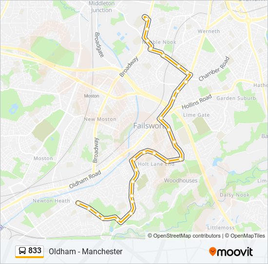 833 Route Schedules Stops Maps Newton Heath Updated 