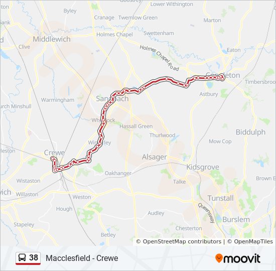 Septa 38 Bus Route Map 38 Route: Schedules, Stops & Maps - Congleton (Updated)