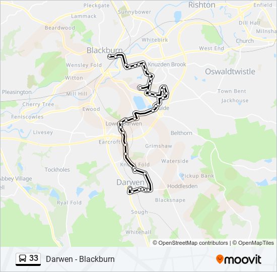 33 bus Line Map