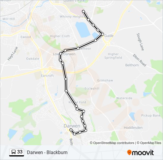 33 Route: Schedules, Stops & Maps - Darwen (Updated)