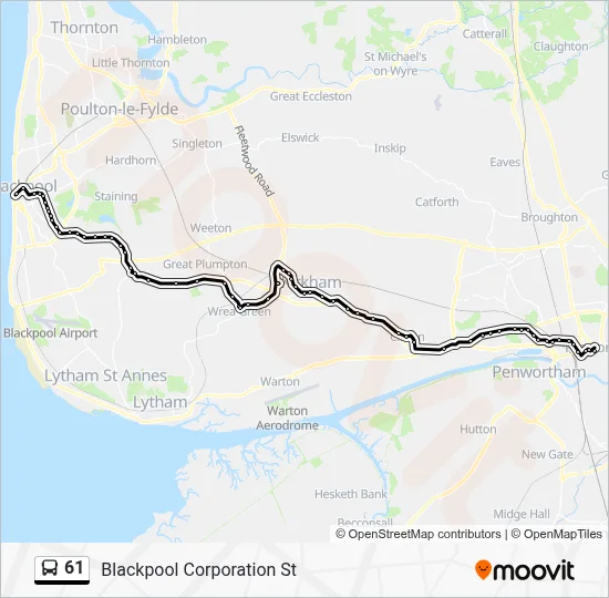 61 Route: Schedules, Stops & Maps - Blackpool Corporation St (Updated)