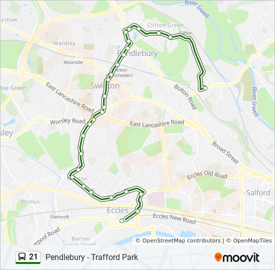 Bus 21 Route Map 21 Route: Schedules, Stops & Maps - Eccles (Updated)