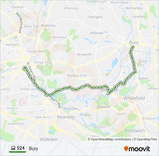 524 Route: Schedules, Stops & Maps - Bury (Updated)