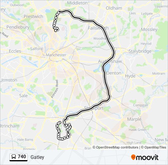 740 Bus Line Map