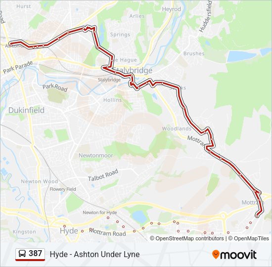 387 Bus Line Map