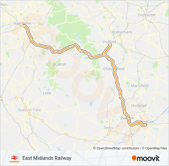 EAST MIDLANDS RAILWAY Train Line Map