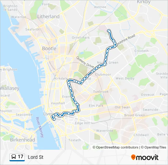 17 Route: Schedules, Stops & Maps - Lord St (Updated)