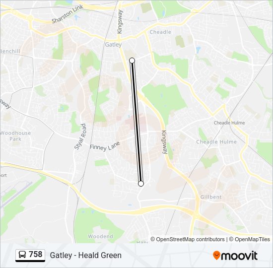 758 Bus Line Map