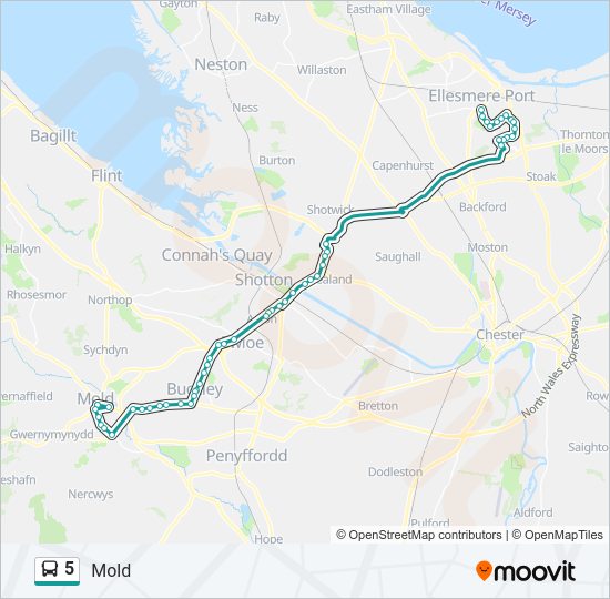 5 Bus Line Map