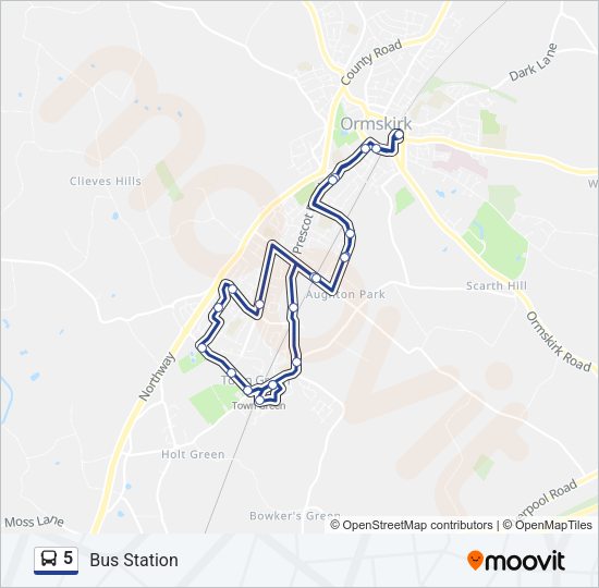 5 Bus Line Map
