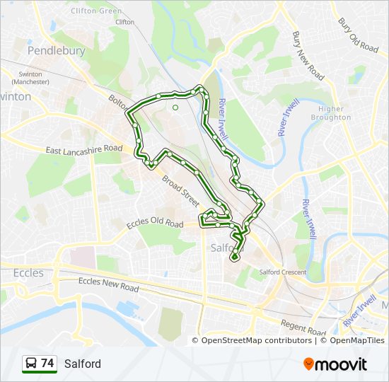 Bus 74 Route Map 74 Route: Schedules, Stops & Maps - Agecroft (Updated)