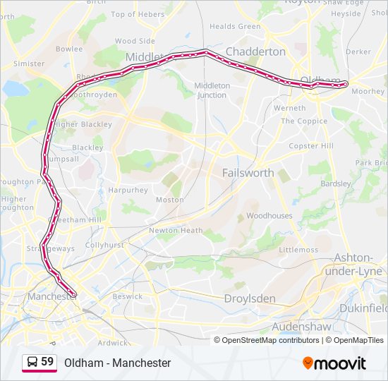 59 Route Schedules Stops Maps Oldham Mumps Updated 